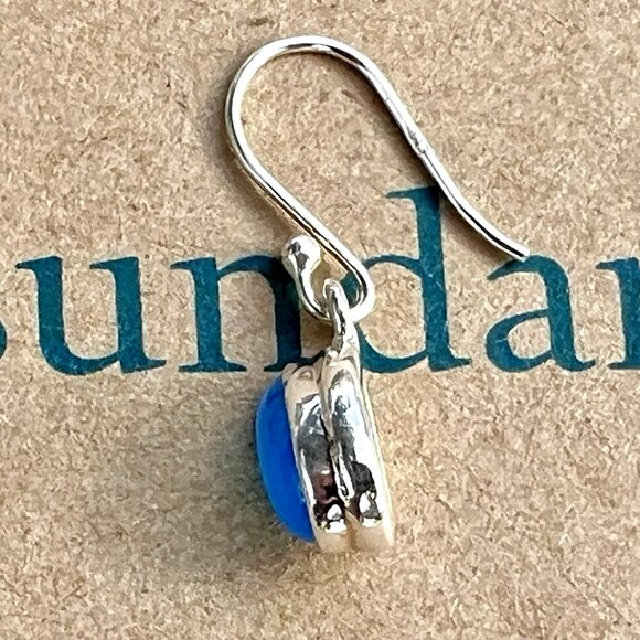 Sundance $98 NEW 1" Blue Chalcedony Sterling Silver Handmade Teardrop Earrings - Picture 4 of 10